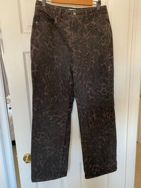 Abercrombie & Fitch High-Rise 90’s Relaxed Animal Print Jeans - Brown/Black